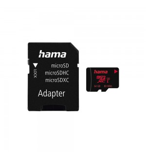 Cartão Memória micSDXC 64GB Hama + Adaptador