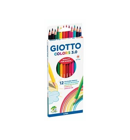 Lápis Cor 18cm Giotto Colors 3.0 Cx Cartão 12un