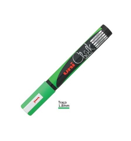 Marcador Giz Verde Fluorescente 1,8-2,5mm UNI PWE-5M 1un