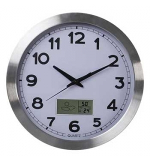 Relógio Parede LCD Termómetro Higrómetro Previsão Tempo