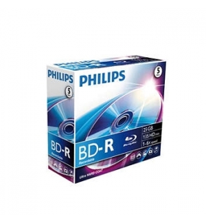 DVD BD-R Blu-ray 25GB 6x Philips Jewell Case 5un
