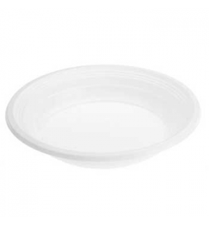 Pratos Ø 20cm Plástico Sopa Branco F26 -50un