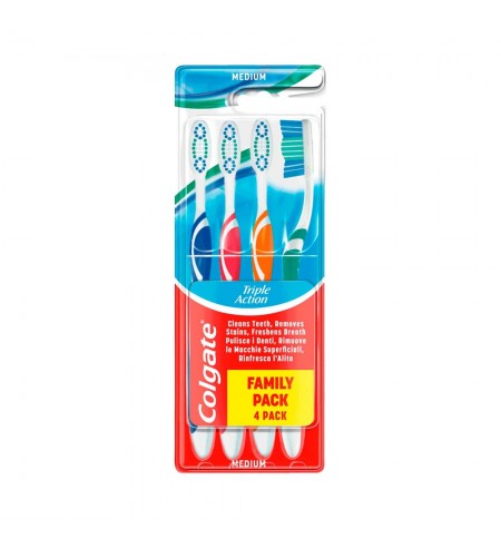 Escova de Dentes COLGATE Triple Action Média 4un