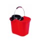 Balde com Espremedor Rectangular Asa Metálica 16L Vermelho