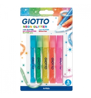 Marcadores Giotto Glitter Glue Neon 5x10,5ml