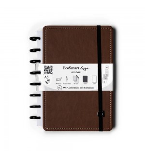 Caderno Inteligente A5 PU Ambar EcoSmart Castanho 100Fls 1un