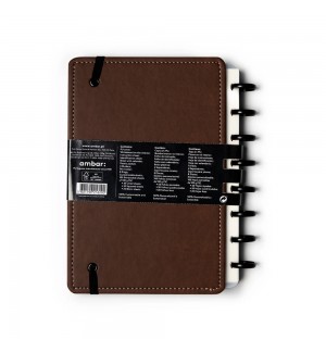 Caderno Inteligente A5 PU Ambar EcoSmart Castanho 100Fls 1un