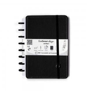 Caderno Inteligente A5 PU Ambar EcoSmart Preto 100Fls 1un