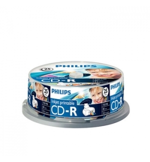 CD-R Inkjet Printable 700MB 52x Philips Spindle 25un