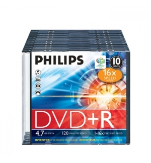 DVD+R Philips 4.7GB 16X Slim Case 10