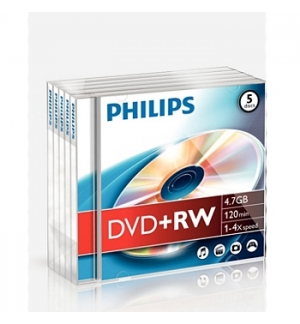 DVD+RW Philips 4.7GB 4X Jewell Case 5