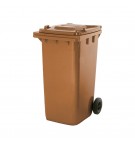 Contentor 240L Polietileno 2Rodas Castanho c/ Tampa Castanho