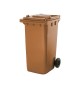 Contentor 240L Polietileno 2Rodas Castanho c/ Tampa Castanho