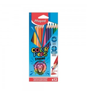 Lápis Cor 12un Cx Cartão Maped Peps Strong