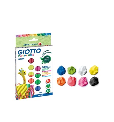 Plasticina 08 Cores Neon Patplume Giotto 8x33g