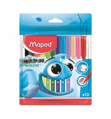Marcador Feltro 012un Maped Color Peps Ocean