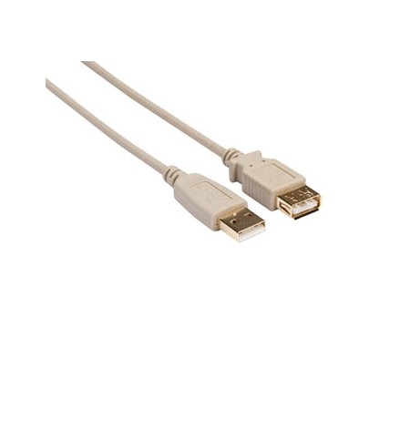 Cabo USB-A 2.0 Macho / Fêmea Cobre 1,8m Branco