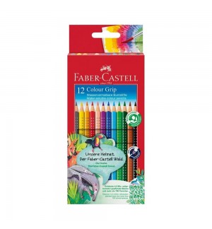 Lápis Cor Aguarelável 12un Cx Cartão Faber-Castell Grip