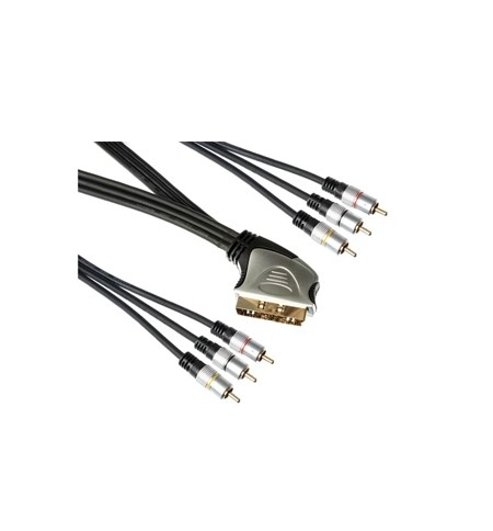 Cabo SCART Profissional para 4xRCA Audio + 2xRCA Video 1,5m