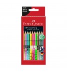 Lápis Cor 12un Cx Cartão Faber-Castell Grip Pastel/Neon 18cm