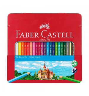 Lápis Cor 24un Cx Metal Faber-Castell 18cm