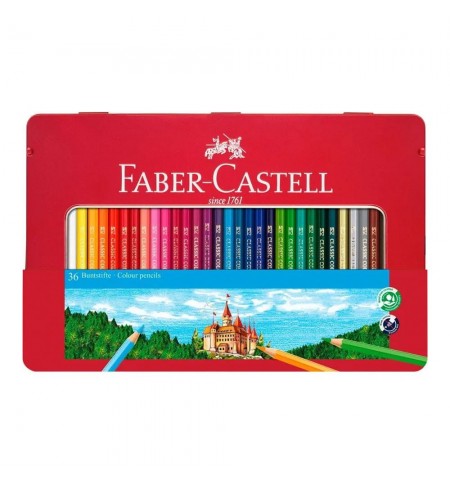 Lápis Cor 36un Cx Metal Faber-Castell 18cm