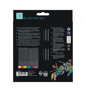 Lápis Cor 24un Cx Cartão Faber-Castell Black Edition 18cm