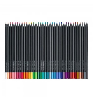 Lápis Cor 36un Cx Cartão Faber-Castell Black Edition 18cm