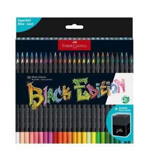 Lápis Cor 50un Cx Cartão Faber-Castell Black Edition 18cm