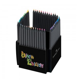Lápis Cor 50un Cx Cartão Faber-Castell Black Edition 18cm