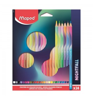 Lápis Cor 24un Cx Cartão Maped Nightfall