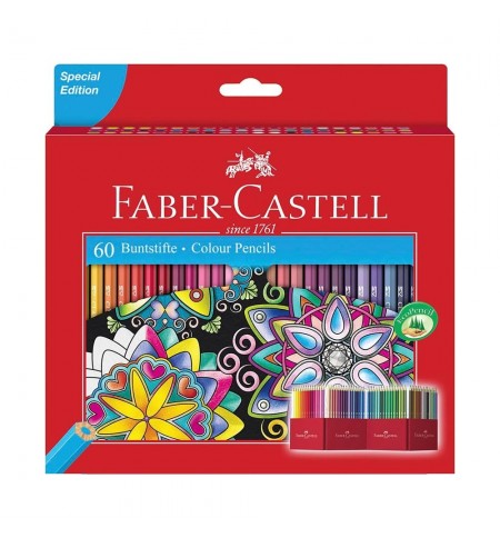 Lápis Cor 60un Cx Cartão Faber-Castell Arte Terapia 18cm