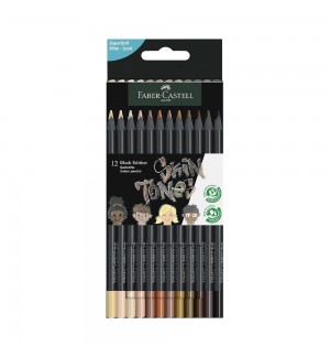 Lápis Cor 12un Faber-Castell Black Edition Tons Pele 18cm