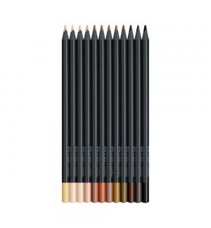 Lápis Cor 12un Faber-Castell Black Edition Tons Pele 18cm