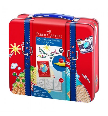 Marcador Feltro Faber Castell Connector Viagens 40un