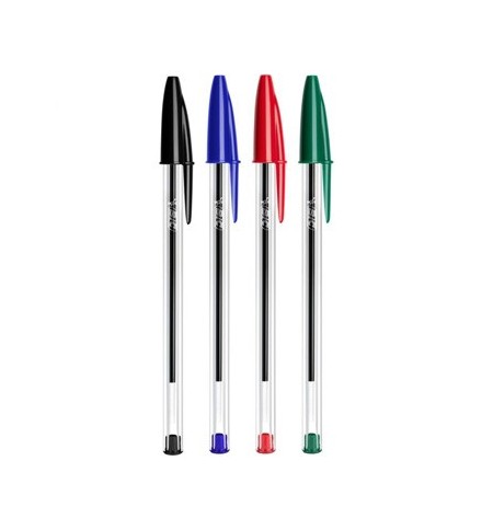 Esferográfica 4 Cores 1mm Ball Point BIC Cristal 4un