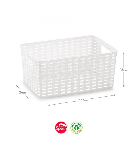 Caixa Arrumação Rattan Nº3 10L Branco