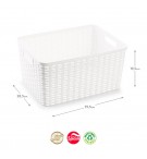 Caixa Arrumação Rattan Nº5 18L Branco