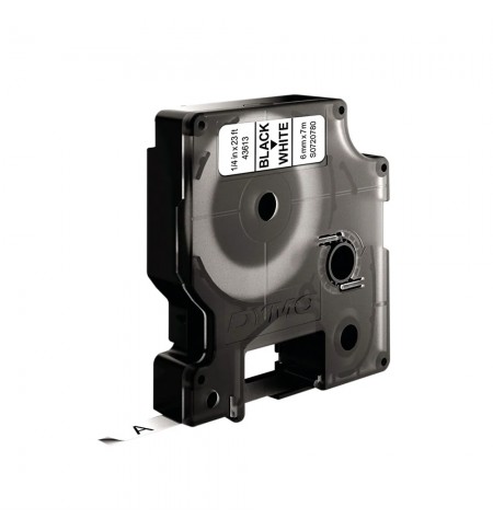 Fita 06mmx7m Preto/Branco Vinil 43613