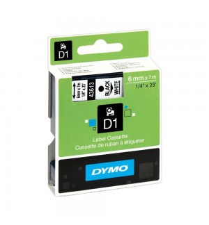 Fita 06mmx7m Preto/Branco Vinil 43613