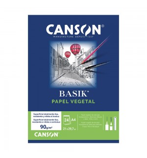 Papel Vegetal A4 90g Canson Bloco 24Fls
