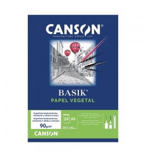 Papel Vegetal A3 90g Canson Bloco 24Fls