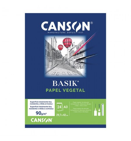 Papel Vegetal A3 90g Canson Bloco 24Fls
