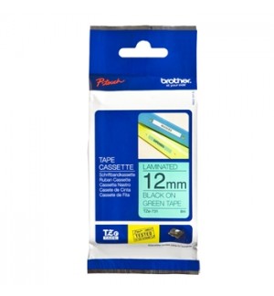 Fita Laminada 12mmx8mts Verde/Preto