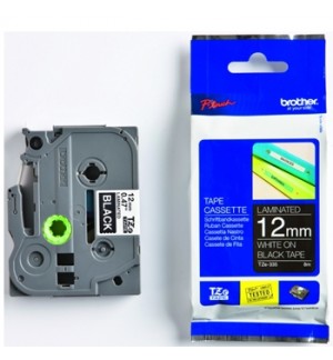 Fita Laminada 12mmx8mts Preto/Branco