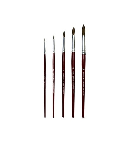 Pincel Guache Aguarela Redondo Nº1/2/4/6/10 Giotto 5un