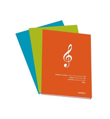 Caderno de Música A4 Ambar Sortido 20Fls