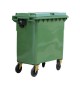 Contentor 800L Plástico 4 Rodas Verde c/Tampa Verde