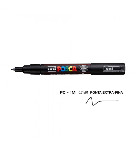 Marcador Uniball Posca PC-1M 0,7mm Preto (24) 1un