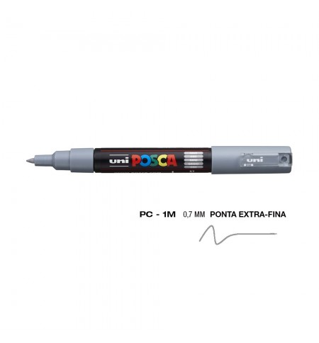 Marcador Uniball Posca PC-1M 0,7mm Cinza (37) 1un